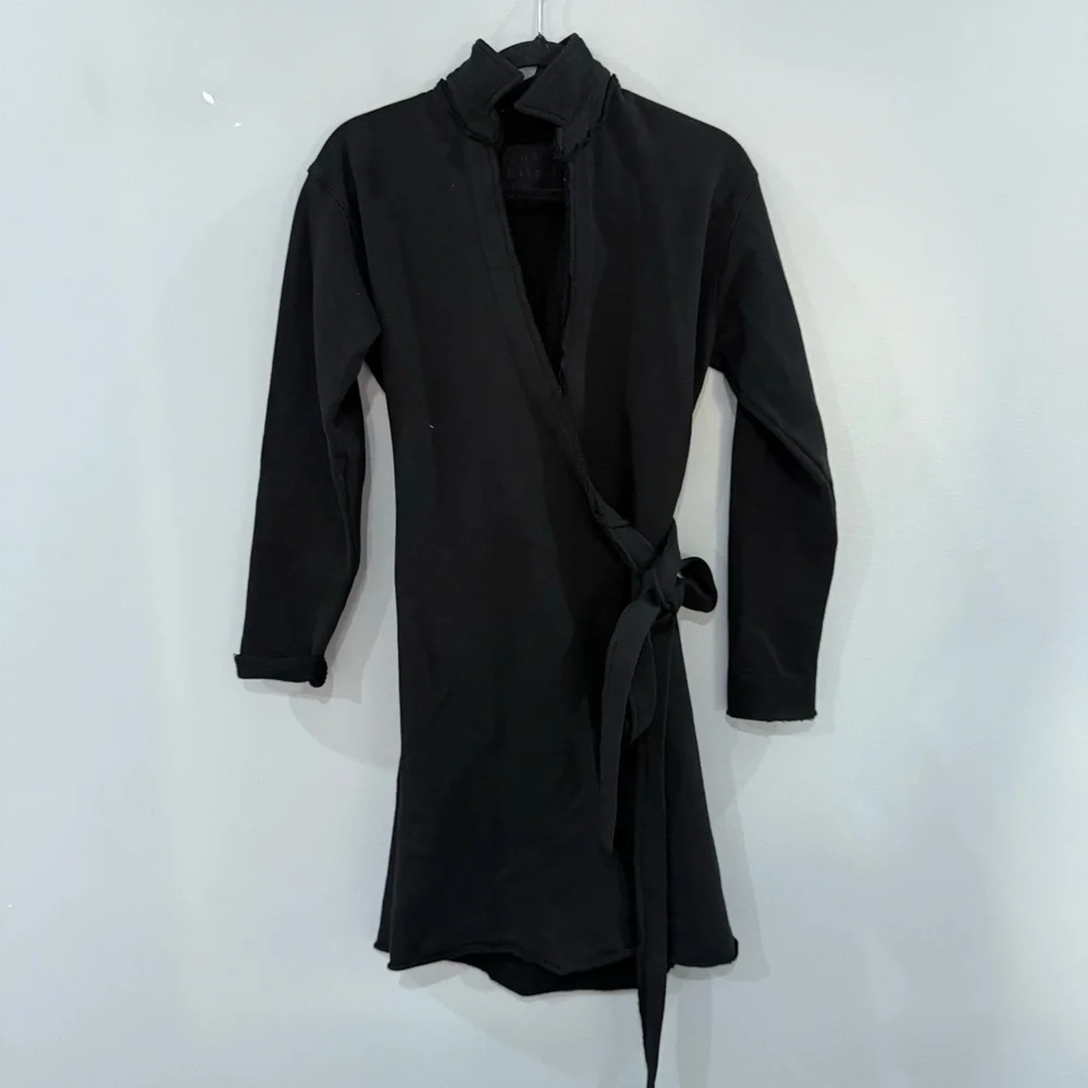 Frank & Eileen Dress Willa Wrap Triple Fleece in Black - Picture 6 of 11